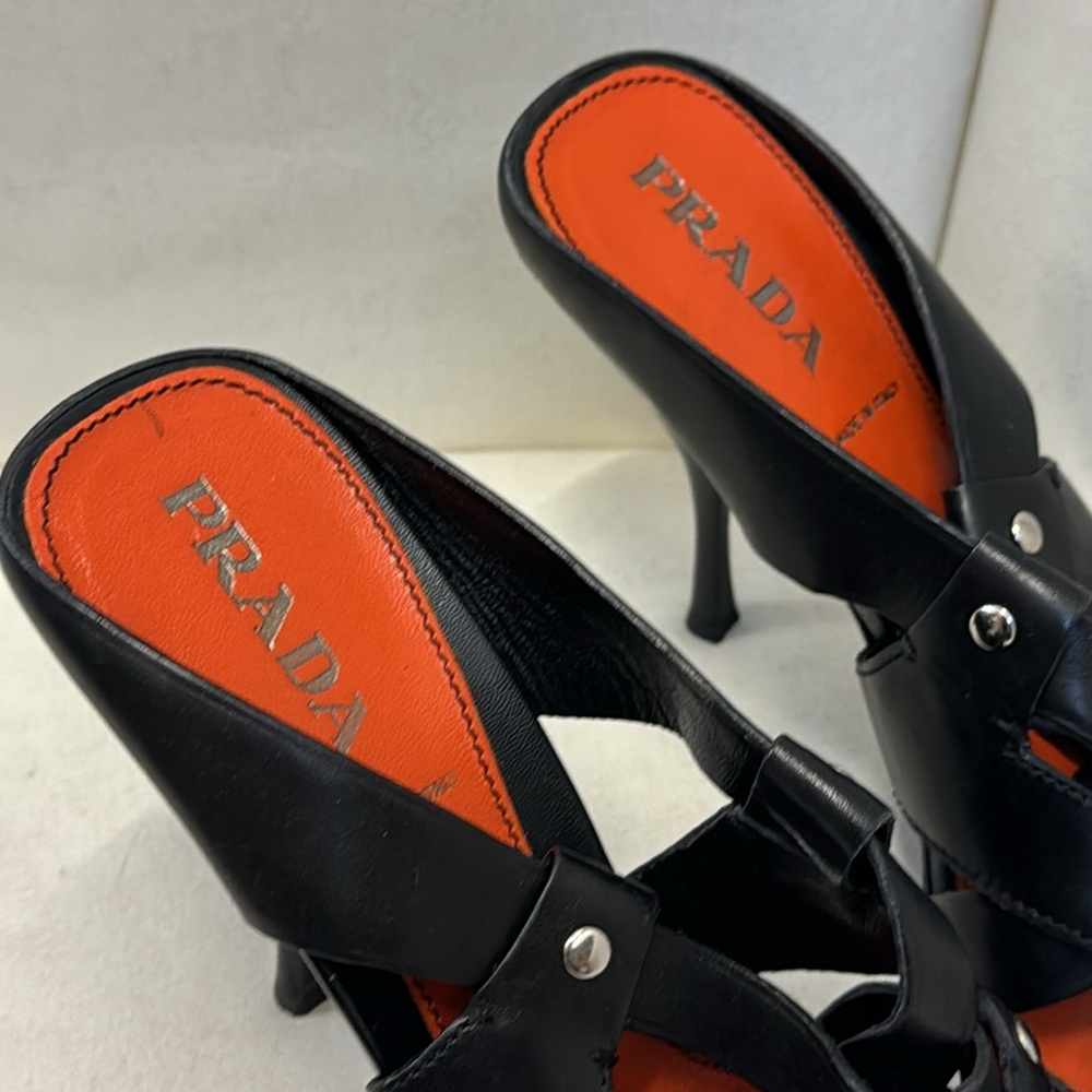 Prada Black Leather Heels - Picture 2 of 5